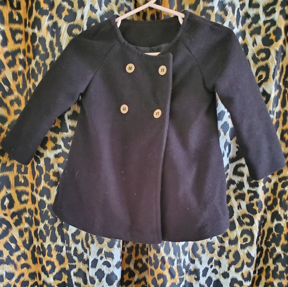 Black Peacoat Style Jacket